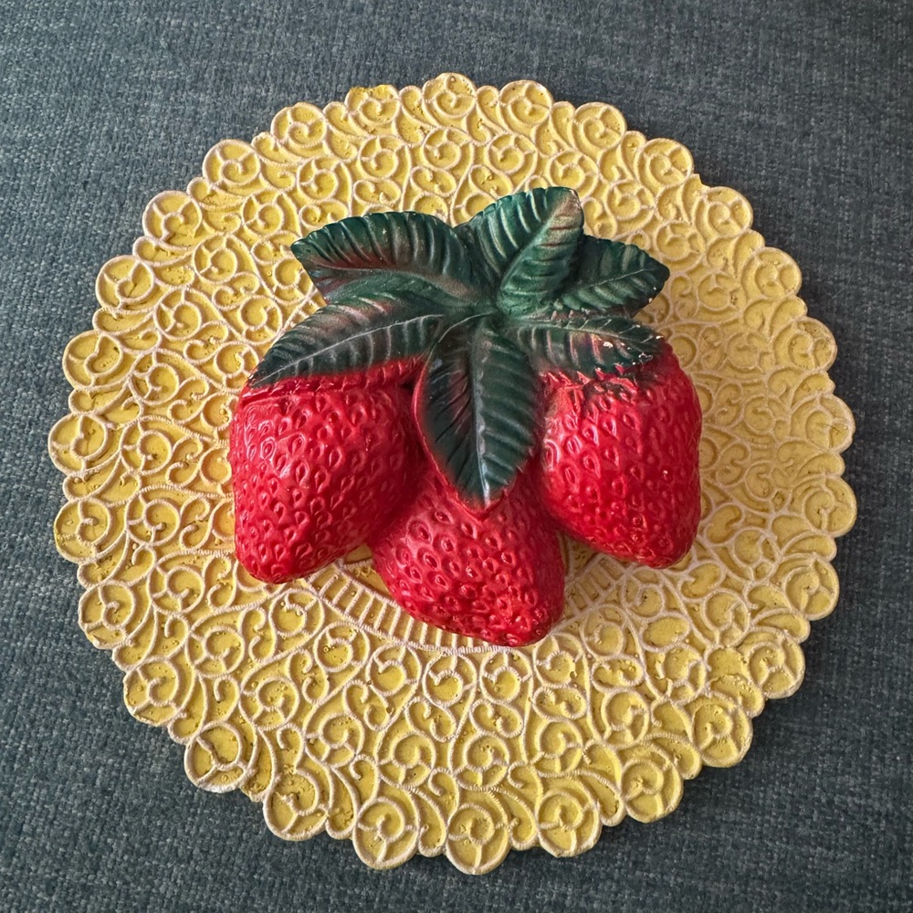 Vintage chalkware strawberries